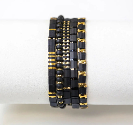 GOLD DIGGER - 5 Tila Bead Bracelet Stack Mack & Rex