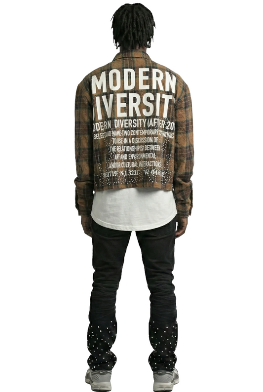 KLEEPSTONE Heavy Flannel Crop Top Button Down Shirt