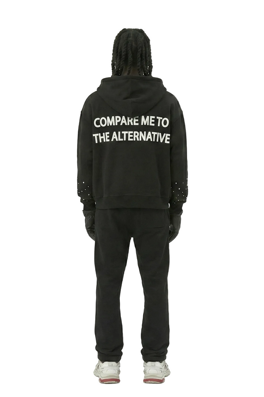 KARAN French Terry Long Sleeve Crop Top Full Zip Hoodie