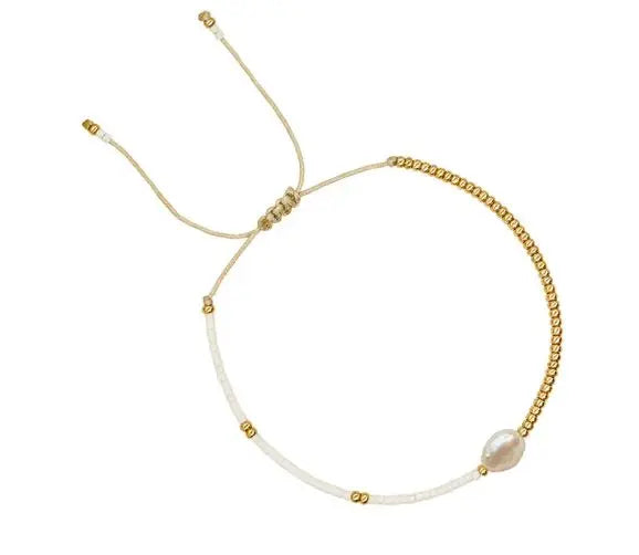 HARBOR - 18k Gold and Freshwater Pearl Bead Bracelet Accent Mack & Rex