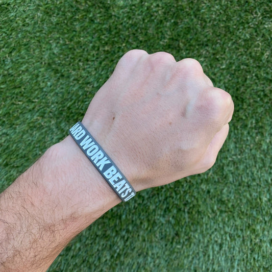 HARD WORK BEATS TALENT Wristband Elite Athletic Gear
