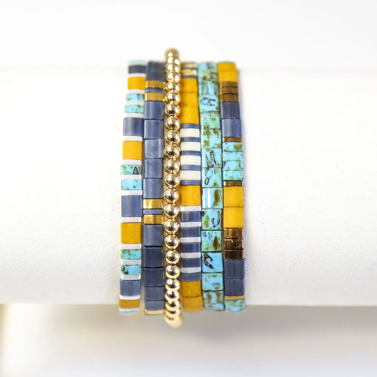 HIGH SOCIETY - 6 Tila Bead Bracelet Stack Mack & Rex