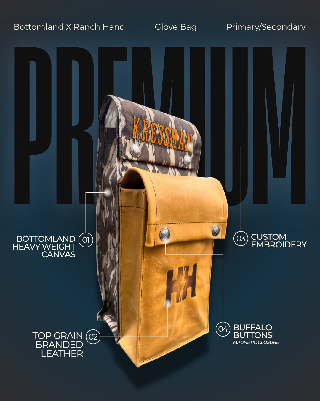 Bottomland X Ranch Hand Primary/Secondary Glove Bag