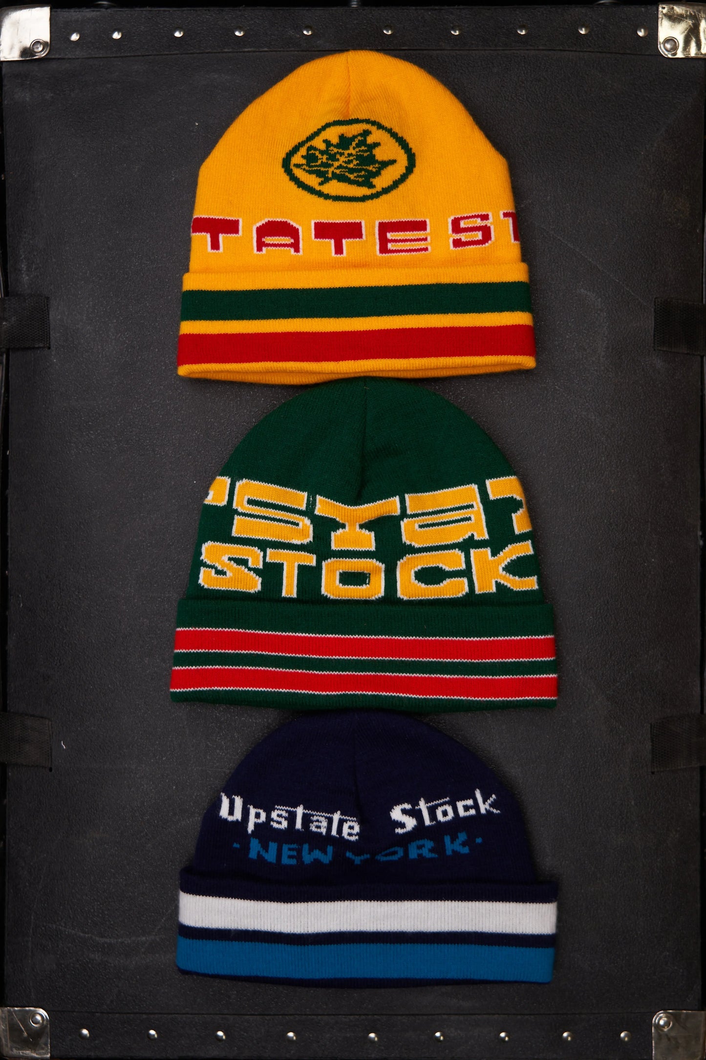 NEW Jacquard Embroidered Beanie - GREEN ACORN UPSTATE STOCK