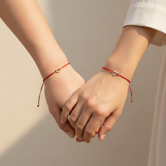 Heartstring Love Non-Tarnish Brass Heart Bracelet - Thailand