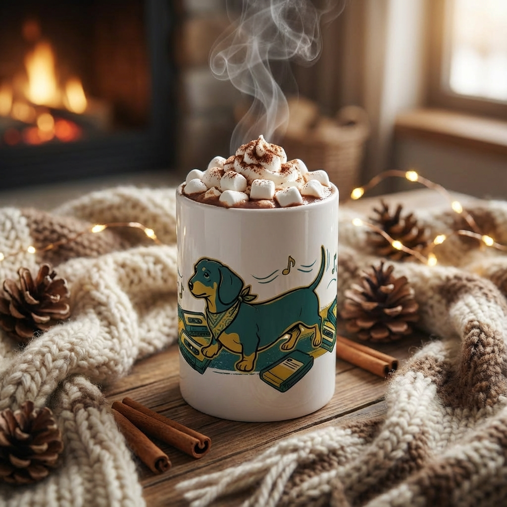 Hi-Fi Hounds - Dachshund Discs 15oz Mug