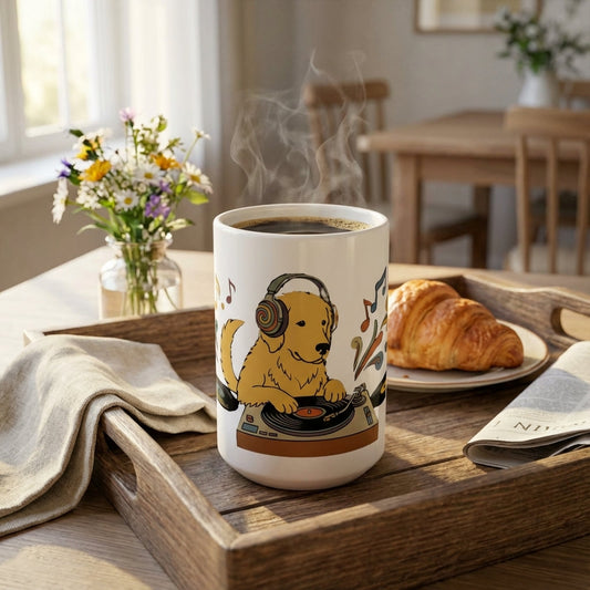 Hi-Fi Hounds - Spinning Gold 15oz Mug