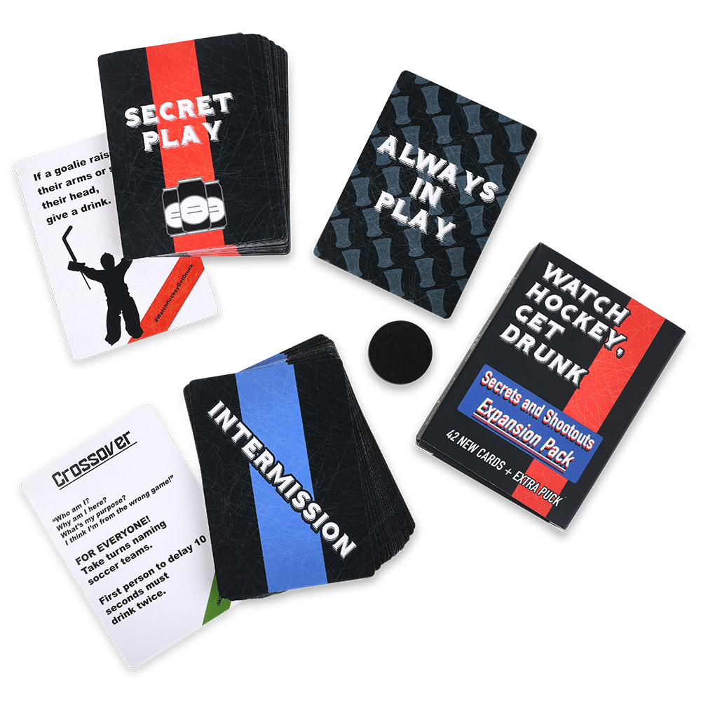 Secrets and Shootouts EXPANSION PACK for Watch Hockey, Get Drunk