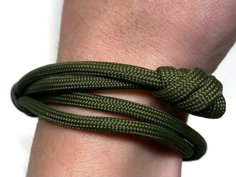 Warrior Double Rope Bracelet in Olive Engineered