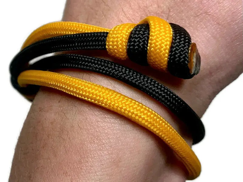 Black and Gold Double Rope Bracelet Engineered