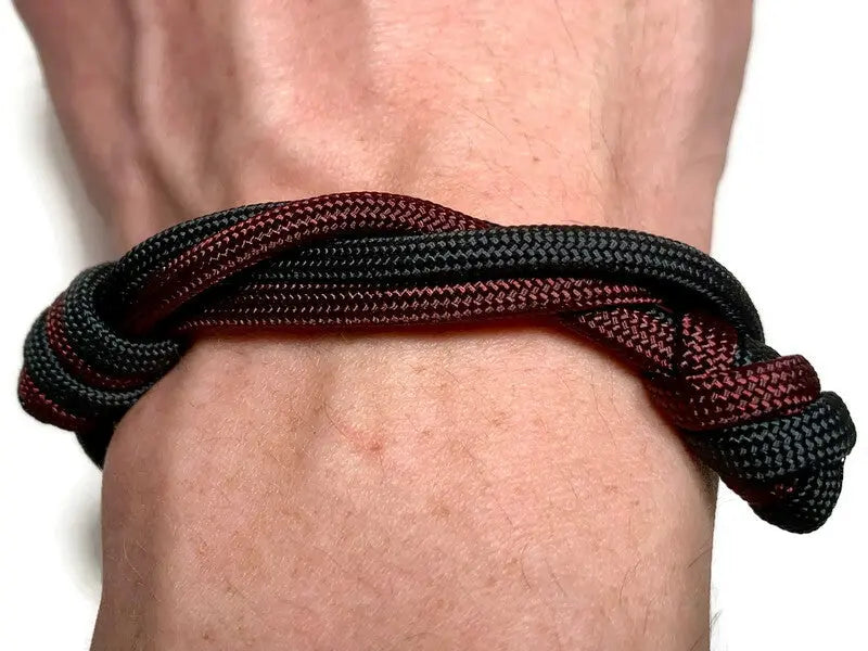 Black and Maroon Double Rope Bracelet Engineered
