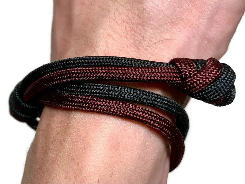 Black and Maroon Double Rope Bracelet Engineered