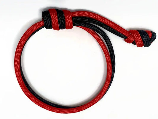 Jet Black and Red Double Rope Bracelet Engineered