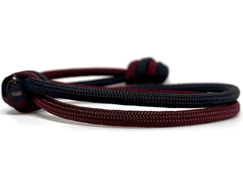 Black and Maroon Double Rope Bracelet Engineered