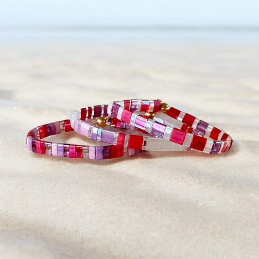 SWEETHEART - 3 Tila Bead Bracelet Stack Mack & Rex