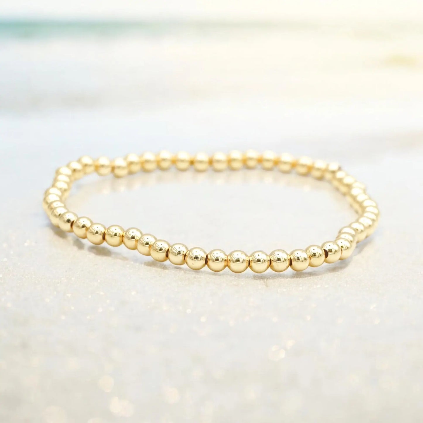 ROYAL CHARM - 18K Gold 4mm Gold Ball Stretch Bracelet Mack & Rex
