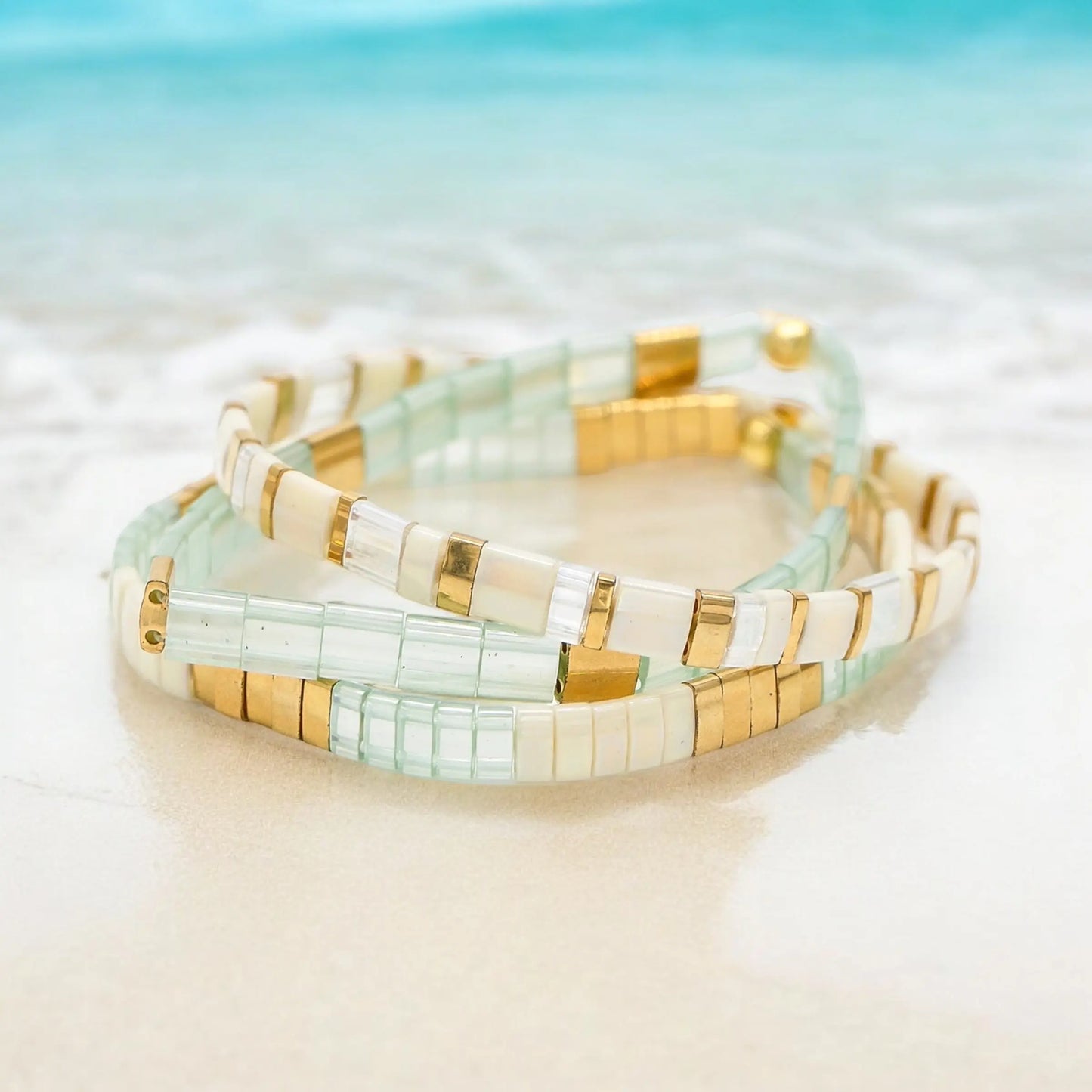 ATLANTIS - Tila Bead Bracelet Stack of 3 Mack & Rex