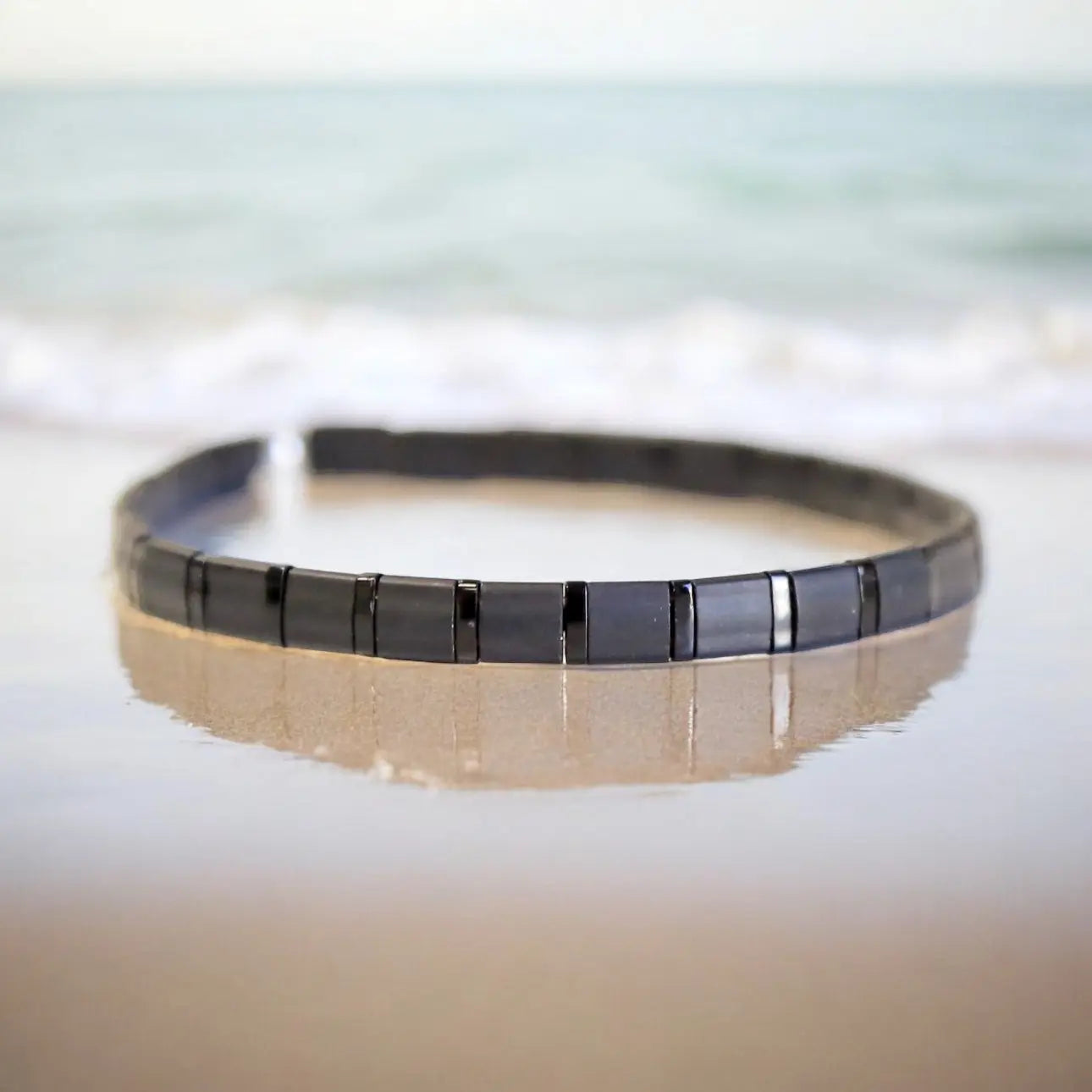 BLACK ICE - Tila Bead Bracelet | Single Mack & Rex