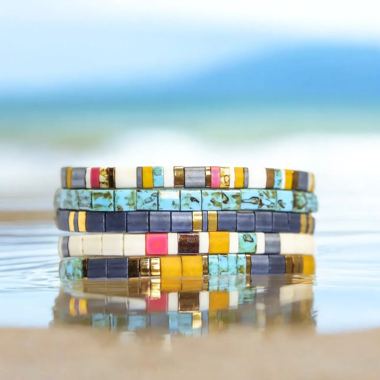 COUNTRY ROADS - 5 Tila Bead Bracelet Stack Mack & Rex