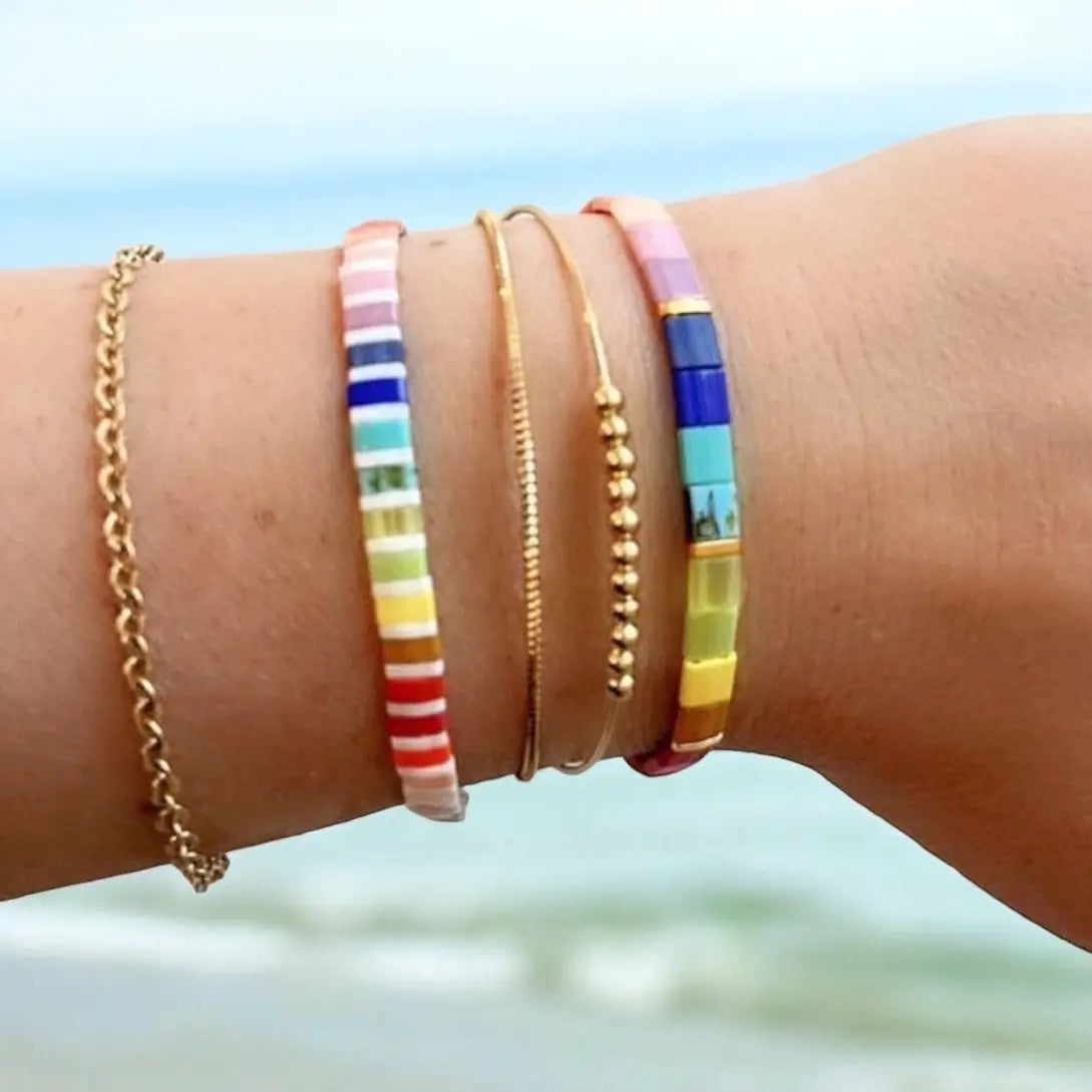 SHOW YOUR COLORS - Stack of 3 Tila Bead Bracelets Mack & Rex