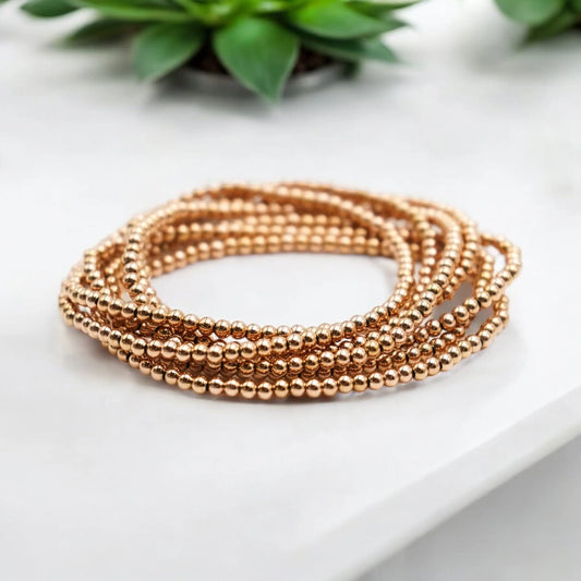 Rose Gold Filled 3mm Ball Bracelet | Accent Bracelet Mack & Rex