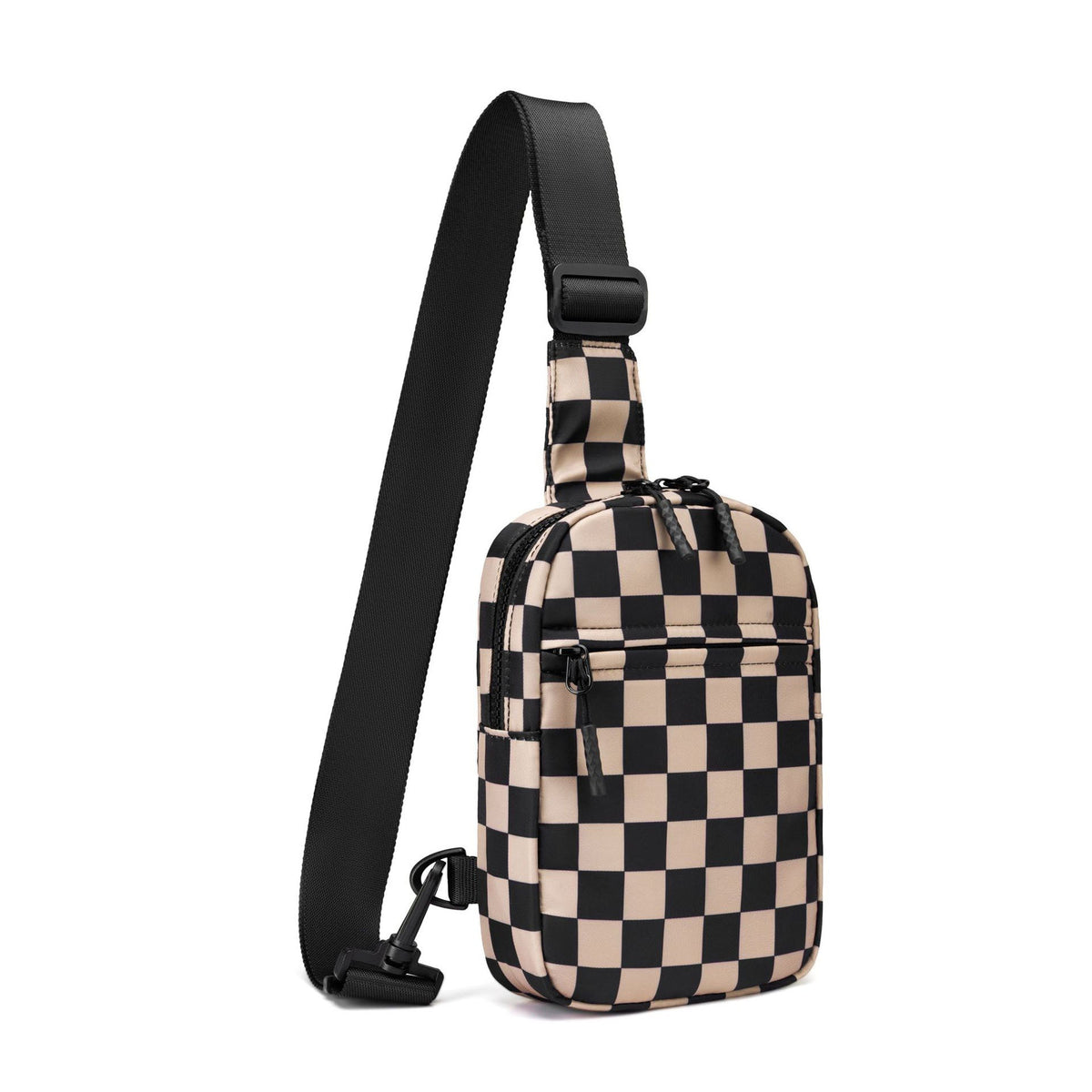 Kenzie Nylon Checkered Sling Bag