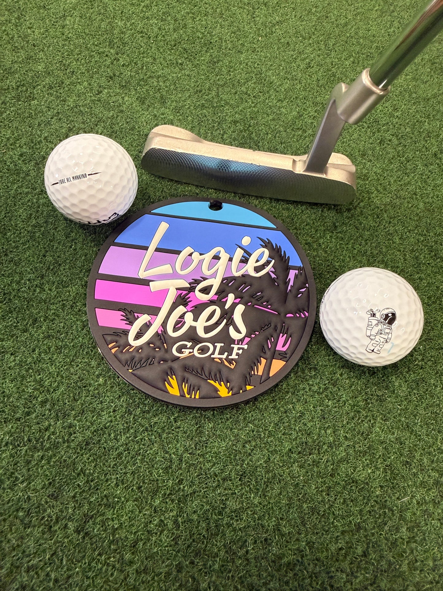 Sunset Palms Golf Putting Disc | Indoor Practice Marker | Portable Golf Training Aid