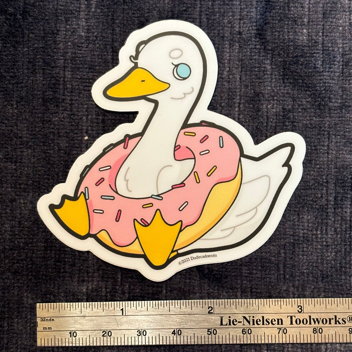 Donut Goose Vinyl Sticker – Sweet & Silly Feathered Fun