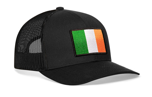 Ireland Flag Trucker Hat | Black Irish Snapback