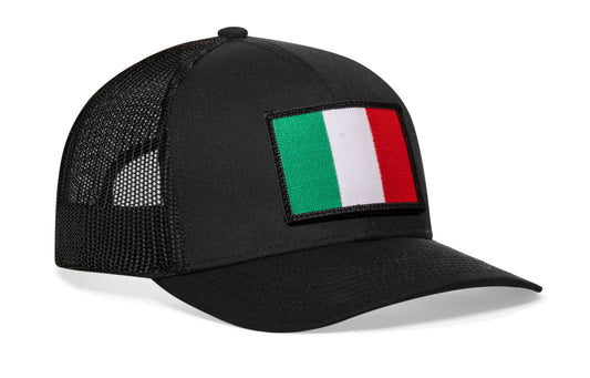 Italian Flag Trucker Hat | Black Italy Snapback