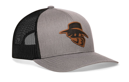 JBR Logo | Gray Black Poly Leather Snapback