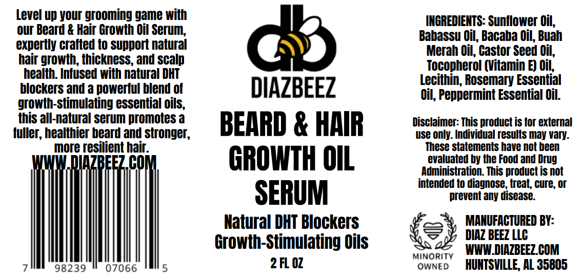 Beard & Hair Growth Oil Serum โ Natural DHT Blockers + Growth-Stimulating Oils