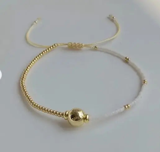 LENNON - 18k Gold and Delica bead Bracelet accent Mack & Rex