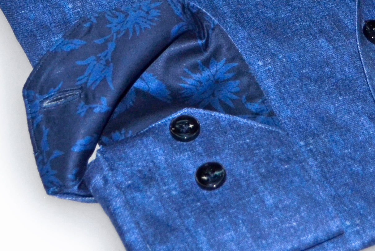 Charles ty Button-Up Shirt With Contrast Details // Blue // Contemporary Fit (Regular) - final sale