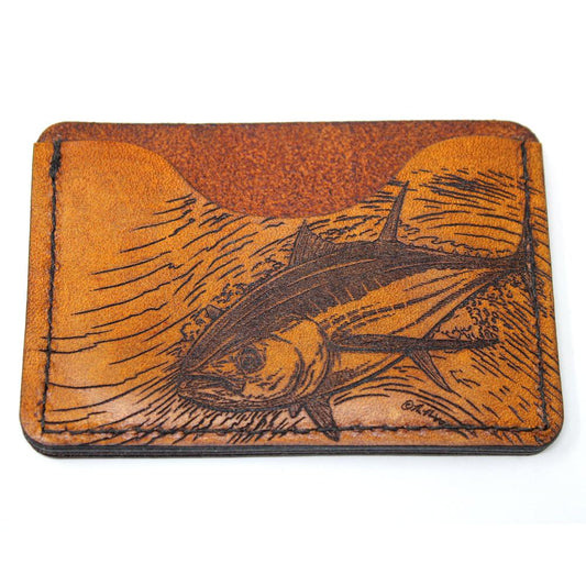 Handcrafted Yellowfin Tuna Leather Card Wallet - Made to Order in USA