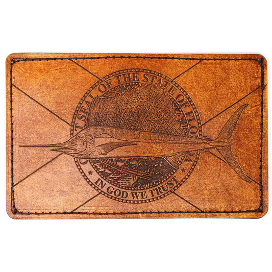 Handcrafted Leather Original Mens Wallet - FL Flag Sailfish