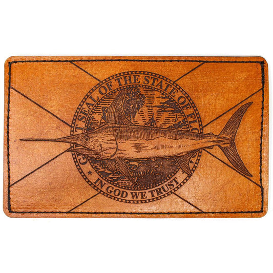 Handcrafted Leather Original Mens Wallet - FL Flag Swordfish