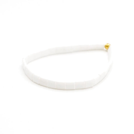 MATTE WHITE - Tila Bead Bracelet | Single Mack & Rex