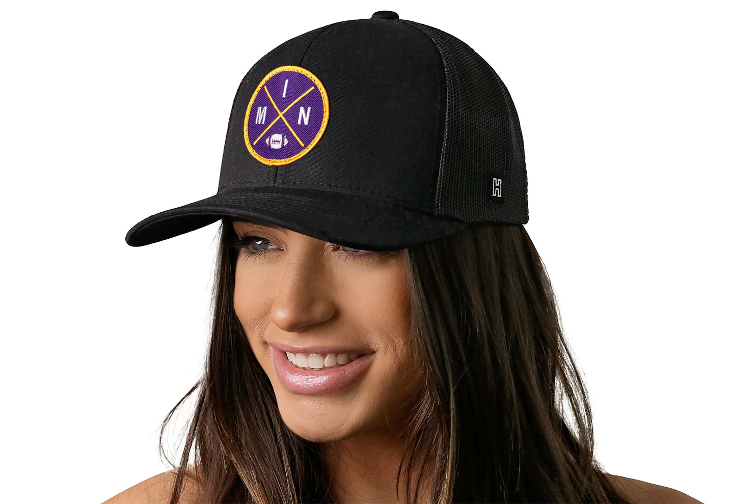 Minnesota Trucker Hat | Black MIN X Football Snapback