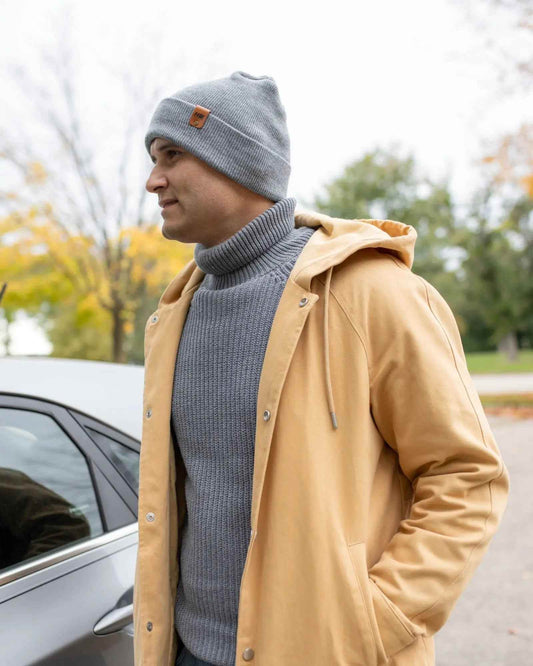 HAAKWEAR H-Stitch Cuffed Beanie - NEW Designed and Made in USA (Patented) - Koala Gray