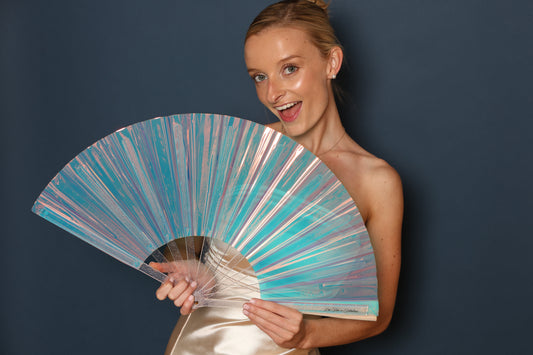 Holographic Crystal Mermaid XL Hand Fan