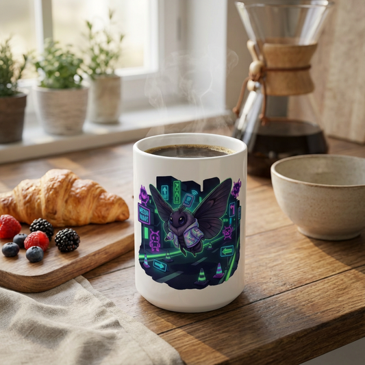 Neon Noodle Moths - Neon Navigation - 15oz Mug