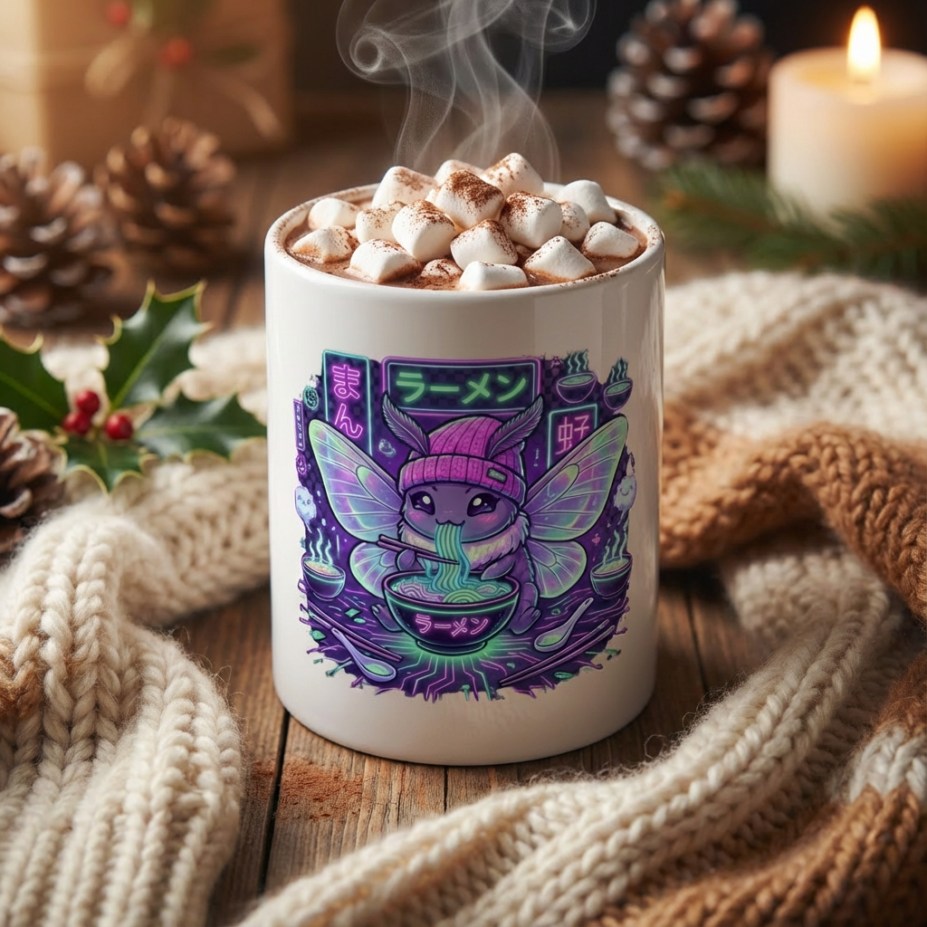 Neon Noodle Moths - Ramen Revelry - 15oz Mug