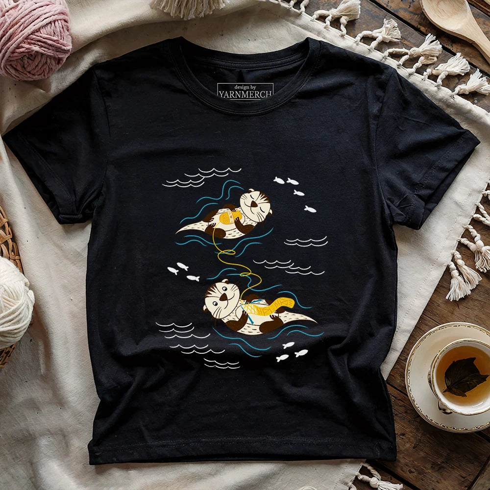 Otterly Knitting Away T-shirt