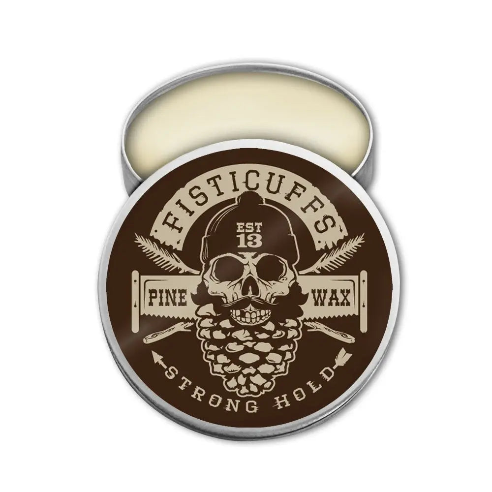 Fisticuffs™ Pine scent Strong Hold Mustache Wax 1 OZ. Tin Grave Before Shave
