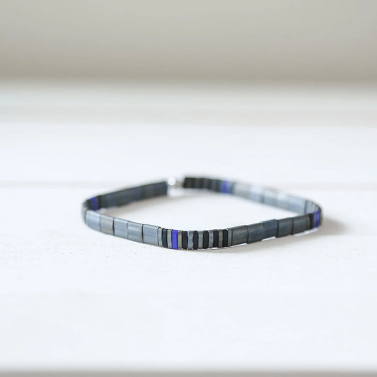 POLICE GRAY - Tila Bead Bracelet | Single Mack & Rex