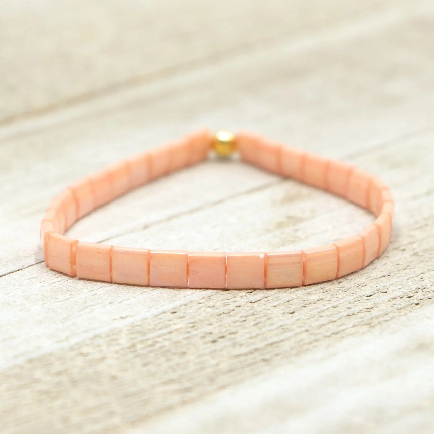 PEACHY CORAL - Tila Bead Bracelet | Single Mack & Rex