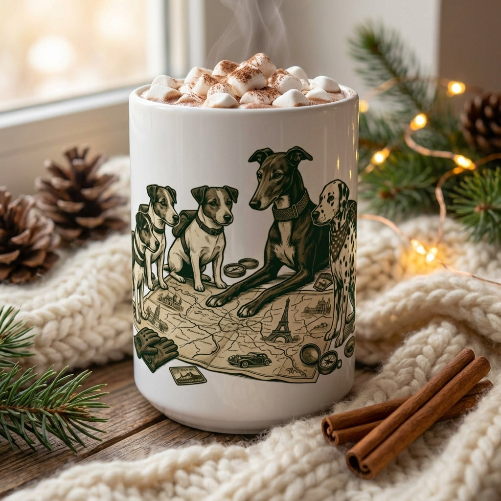 Pit Stop Pups - Alpine Rally Map 15oz Mug