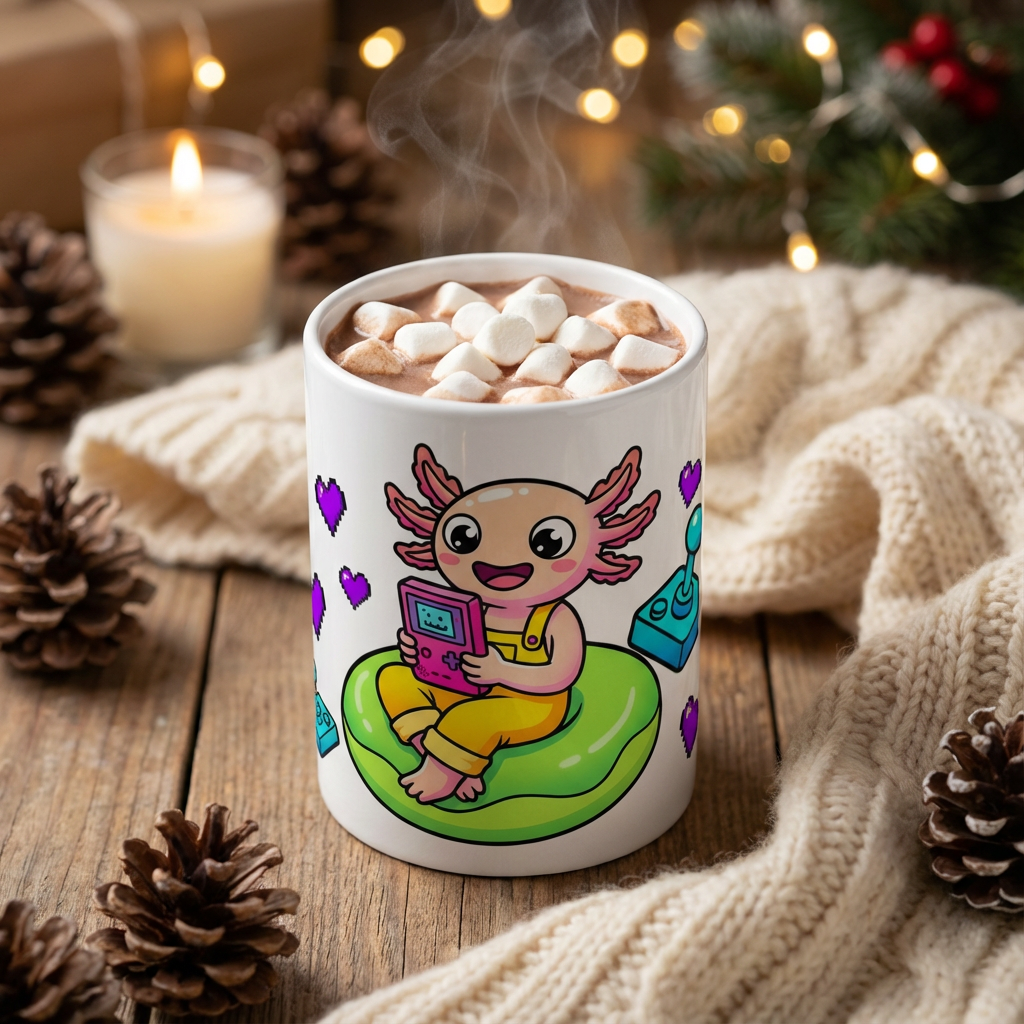 Pool Party Axolotls - Axolotl Arcade Fun - 15oz Mug