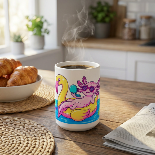 Pool Party Axolotls - Axolotl Glam Time - 15oz Mug